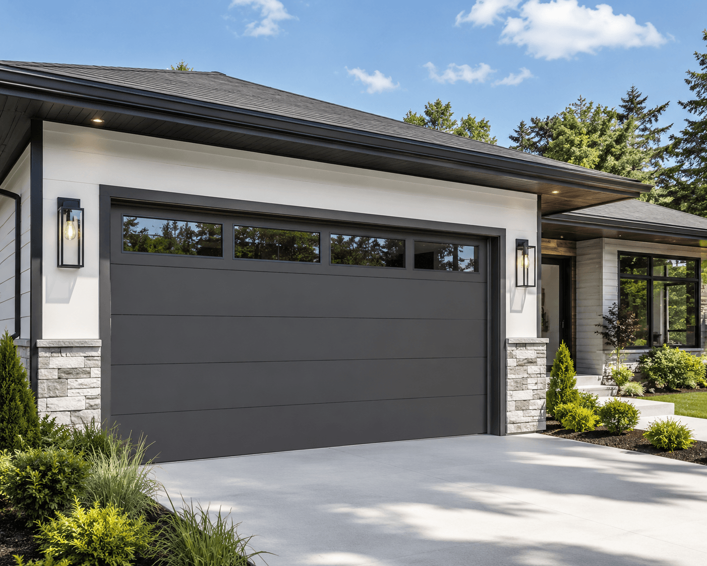 Modern residential garage door by Garage Door South Houston TX