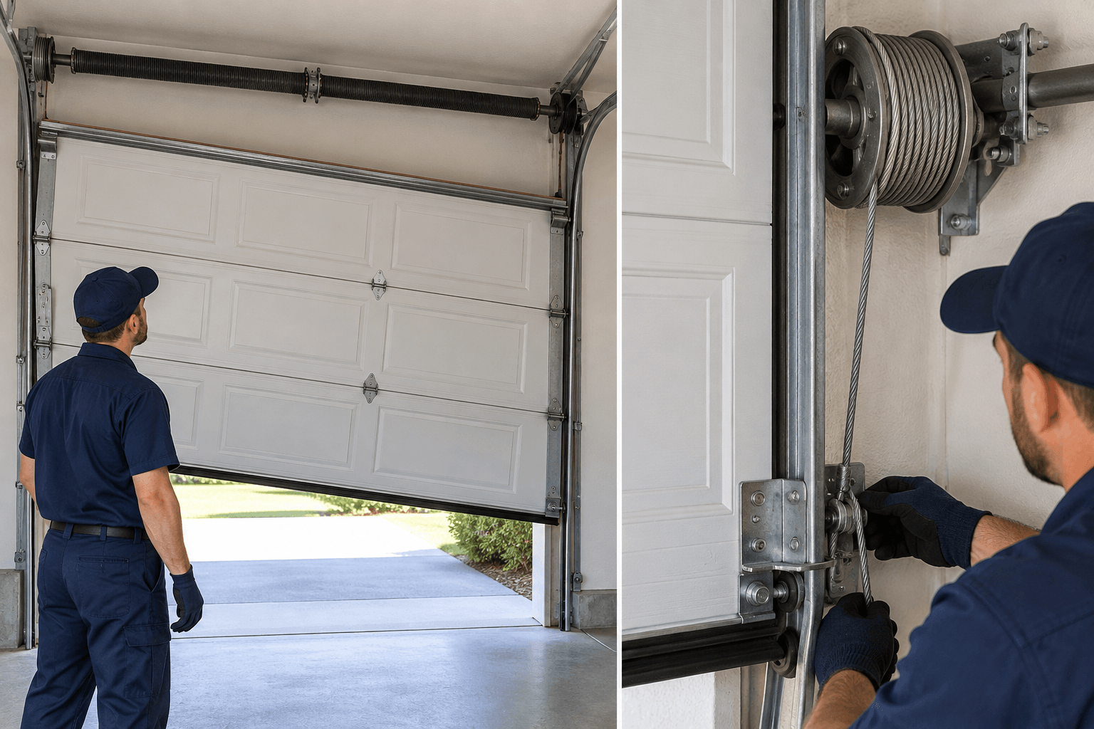 Garage door cable drums bottom brackets lift cables and torsion hardware in South Houston TX