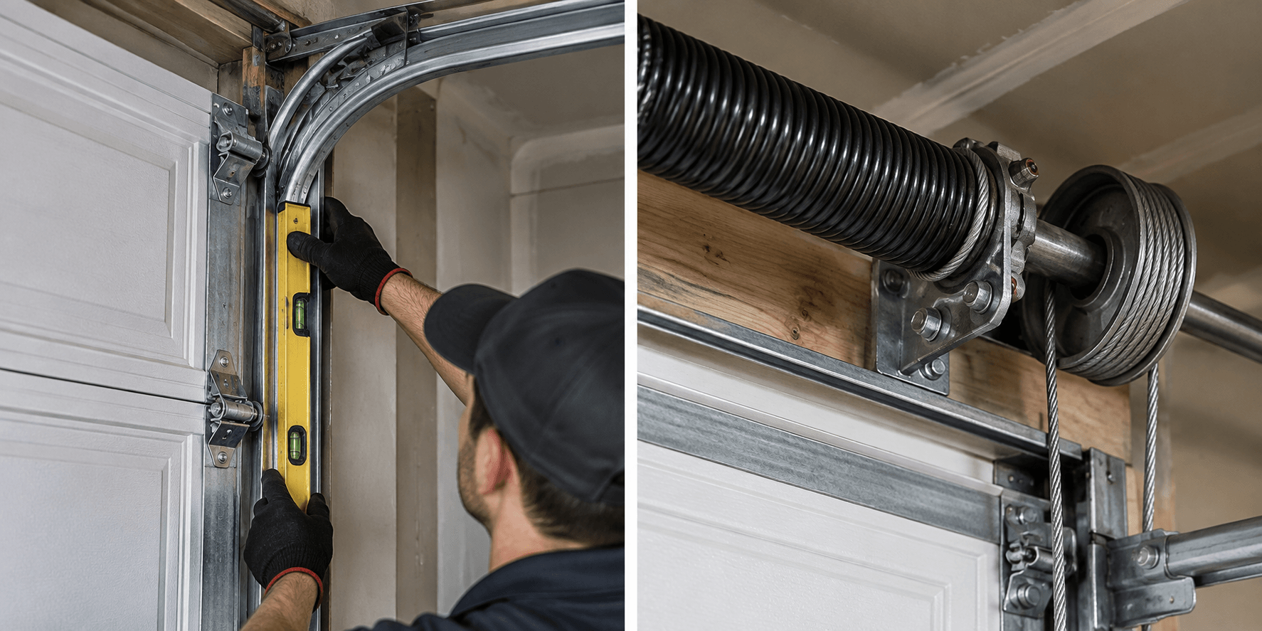 Garage Door Installation South Houston TX springs cables and drums configured for proper garage door balance