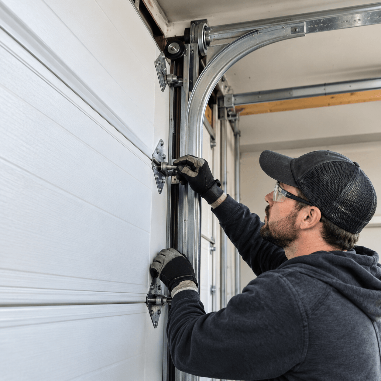 Garage Door Installation South Houston TX sectional garage door panels hinges and rollers inside track system