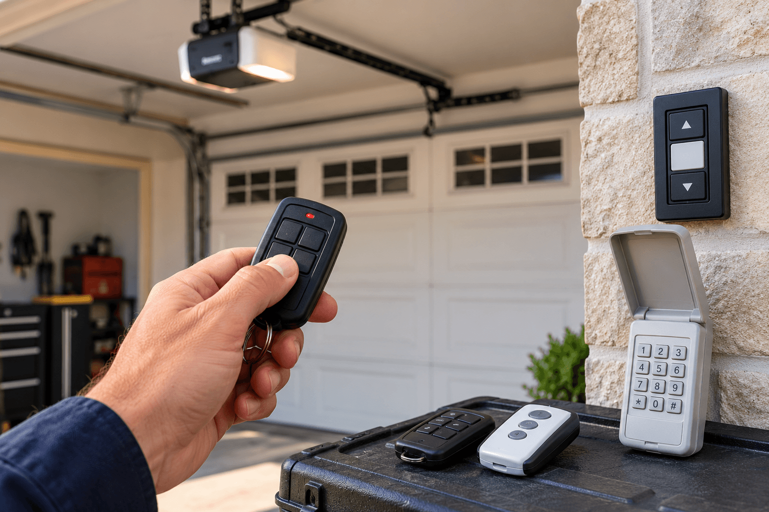 Garage Door Opener Repair South Houston TX remote control wireless keypad and wall control troubleshooting