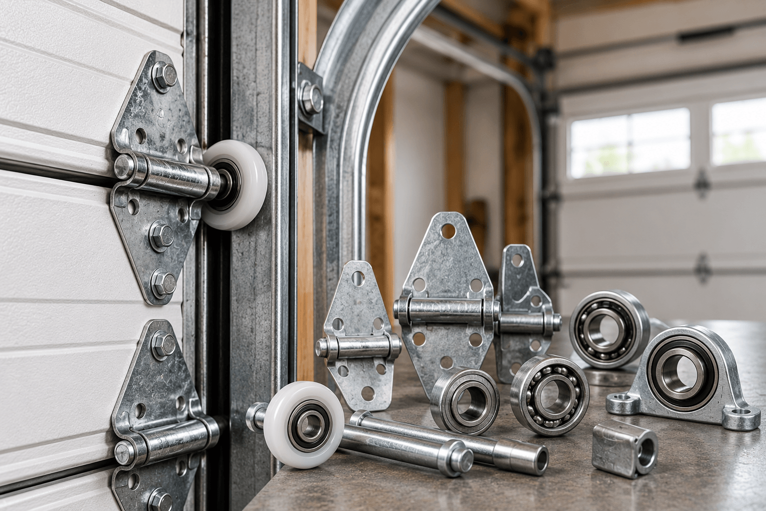 Garage Door Parts South Houston TX sectional door hinges bearings roller fixtures and rotating shaft hardware