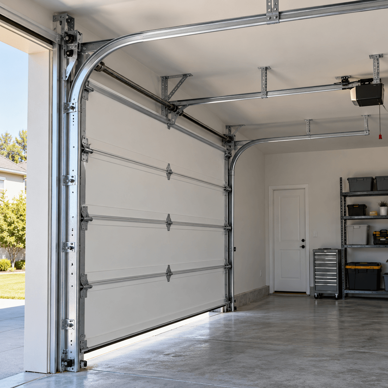 Garage Door Parts South Houston TX garage door tracks including vertical curved and horizontal track sections