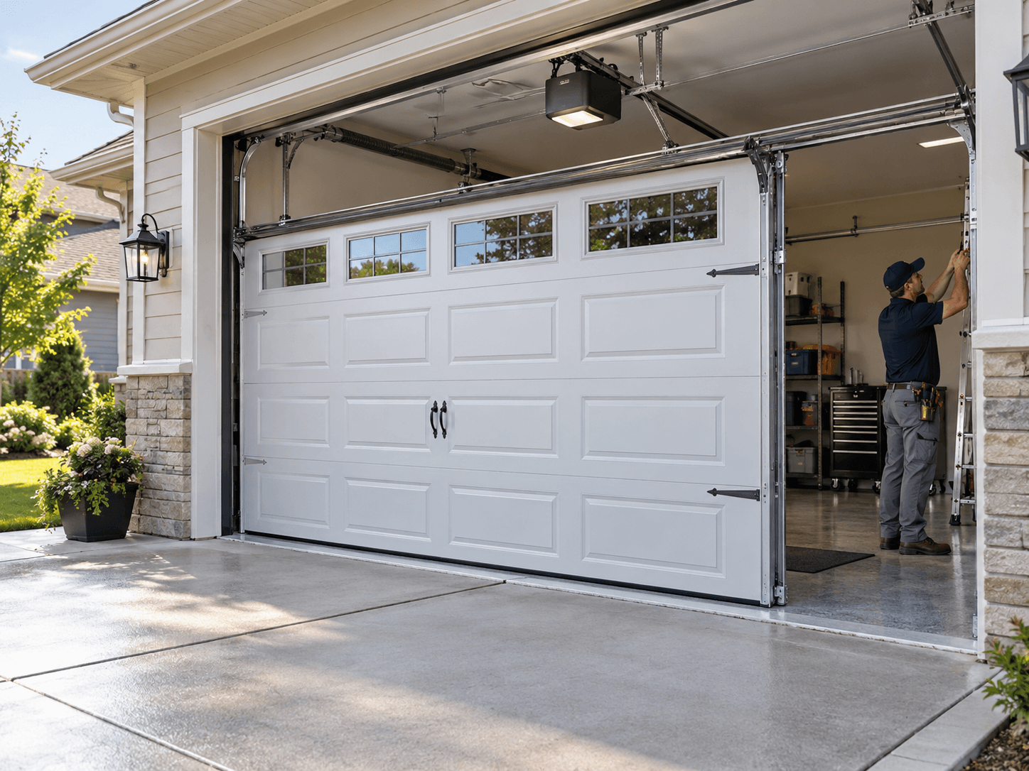 Insulated residential garage door installation in South Houston TX