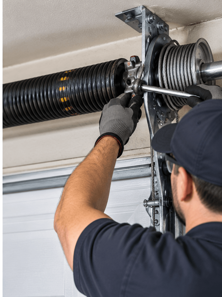 Garage Door Spring Repair South Houston TX technician matching correct garage door spring sizing and balance